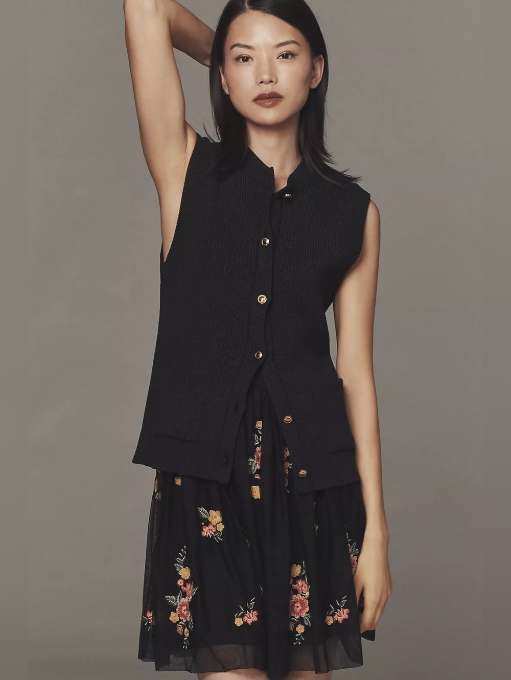 NWT Anthropologie Sleeveless Cardigan Sweater Dress In 1X